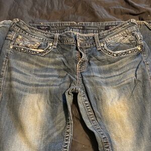 Boss Women's Boot Cut Jeans in Distressed Blue